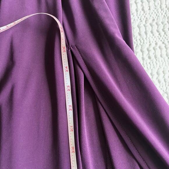NWT Alex Evenings Dress Maxi 16 Purple Aubergine Cowl Pleat Mother of the Bride - Picture 13 of 16